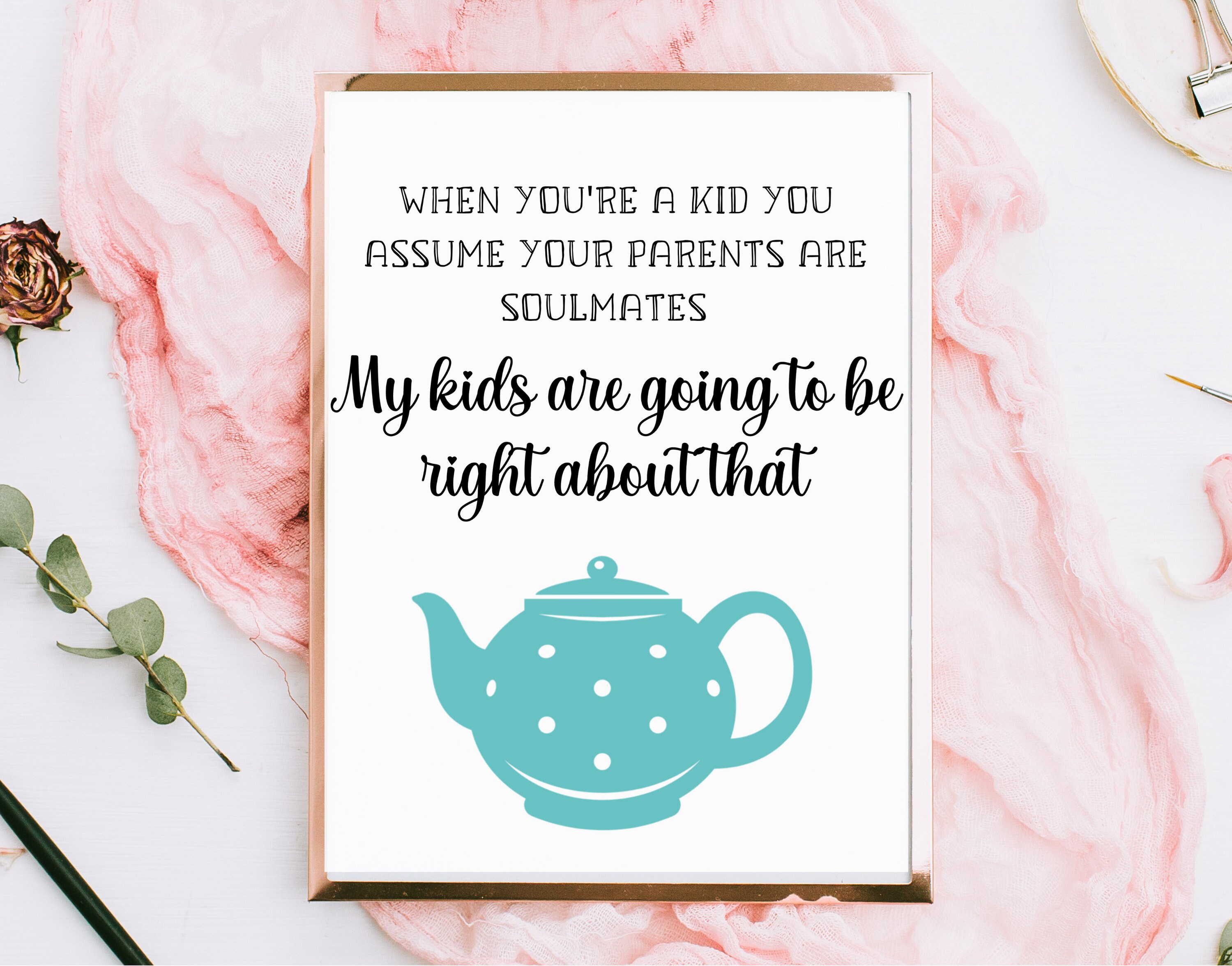 Jim and Pam Soulmates Quote Teapot Quote the Office TV Show Instant