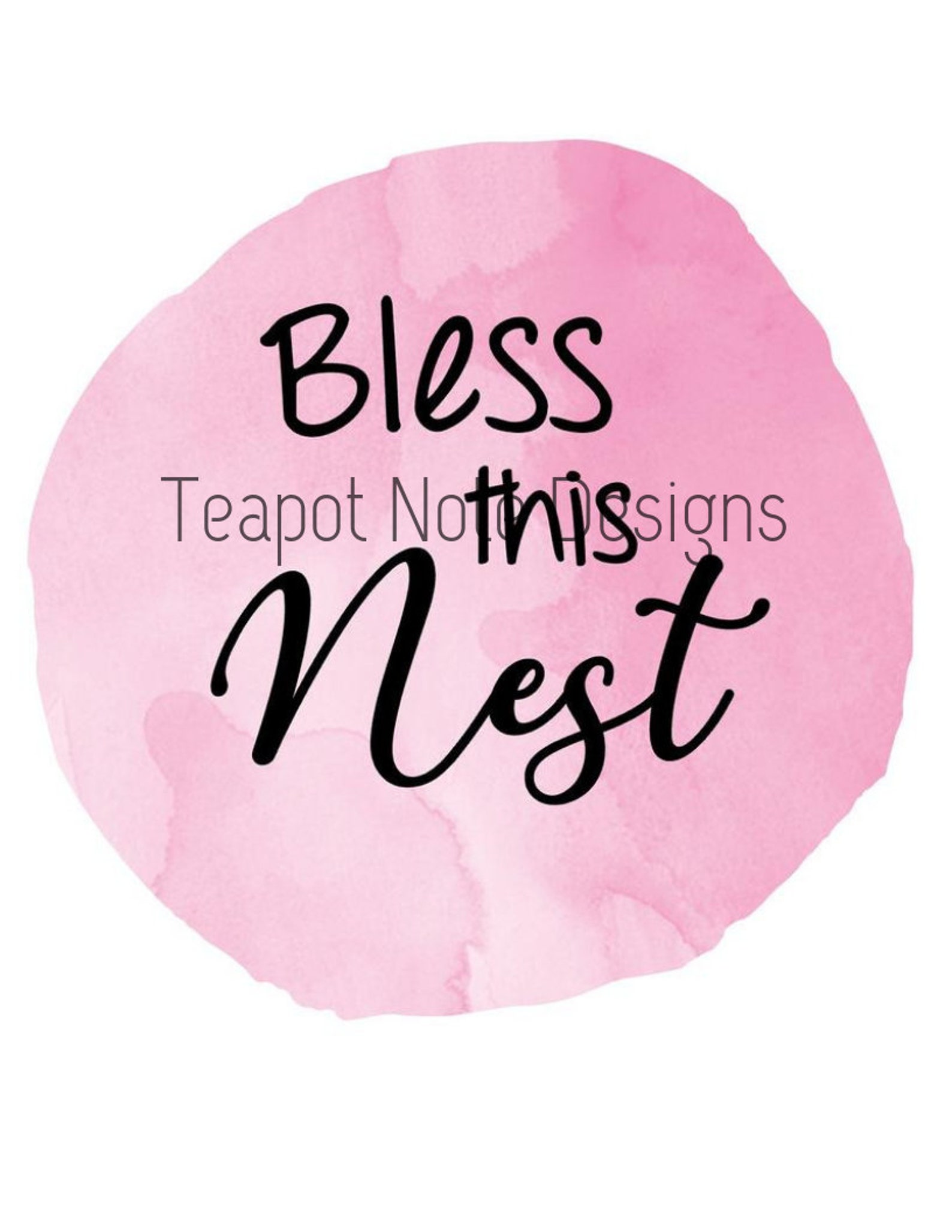 Bless This Mess Printable, Watercolor Instant Download, Nursery Decor ...