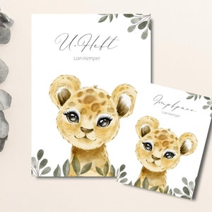 U Heft Hülle Set und Impfpass , Tiger, Geschenk Geburt
