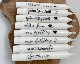 Stabkerze, Geschenk, Geburtstag, Stabkerzen mit Spruch , Geburtstagskerze