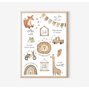 Cartel de afirmación para niños - creencias positivas - A4 o A3