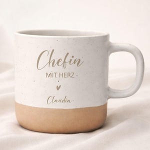 Chefin - Chef Geschenk personalisiert mit Name | Tasse Chefin mit Herz | Geschenk für Chefin - Chef von Mitarbeitern | Büro Geschenk Chefin