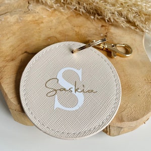 Schlüsselanhänger personalisiert - PU Leder - Geschenk - Muttertag - Vatertag - Anhänger mit Buchstaben - Personalisiertes Geschenk