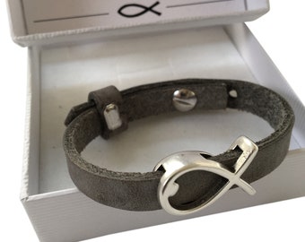 Armband Kommunion - Geschenk Kommunion - Konfirmation - Lederarmband