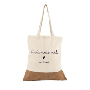 Sage-femme avec coeur - sac en coton liège - cadeau meilleure sage-femme - soins post-partum - petit merci - idée cadeau