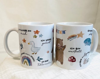 Tasse Kinder Keramik- Kindertasse - Affirmation  - Boho  - Geschenk - Affirmation - Geburtstag Kinder - Einschulung - Ostern - Weihnachten