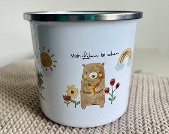 Cup children enamel - children's cup - affirmation - boho - cup - gift - cup - affirmation gift - birthday gift children