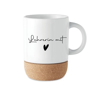 Cup - teacher gift for her - ceramic - personalized, farewell school farewell gift - teacher with heart