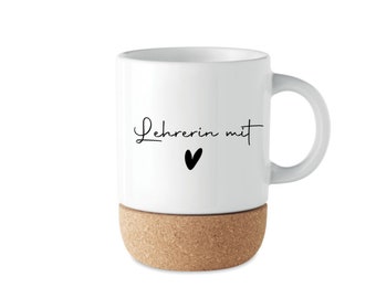 Mug - Teacher - Gift for Her - Ceramic - Personalized, Farewell - School Farewell Gift - Teacher with Heart