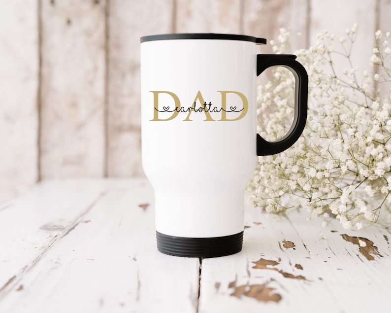 Thermobecher DAD Geschenk Büro Papa Becher Edelstahl Kaffee TO-GO Geschenk für ihn personalisiert mit Namen Bild 1