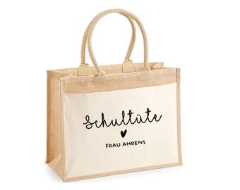 Cono escolar para profesores - bolsa de algodón con corcho - regalo para el inicio del curso escolar - graduación - exámenes - idea de regalo