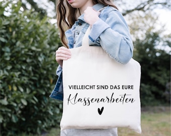 Einkaufstasche - Jutetasche - Baumwolltasche - Jutebeutel- Geschenk - Lehrer- Lehrerin - Geschenk Abschied - Stoffbeutel - Klassenarbeiten