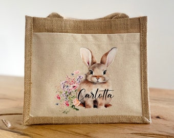 Osterkörbchen - Jute - Jutetasche - Ostern - Kinder - Osterkorb - personalisiert mit Namen- Geschenk Ostern