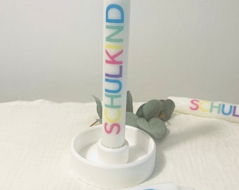 School enrollment candles - candle - schoolchild - gift - gift idea - start of school - optionally with candle holder