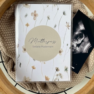Capa para passaporte de maternidade "Blumenwiese" - capa para passaporte gravidez - passaporte da mãe