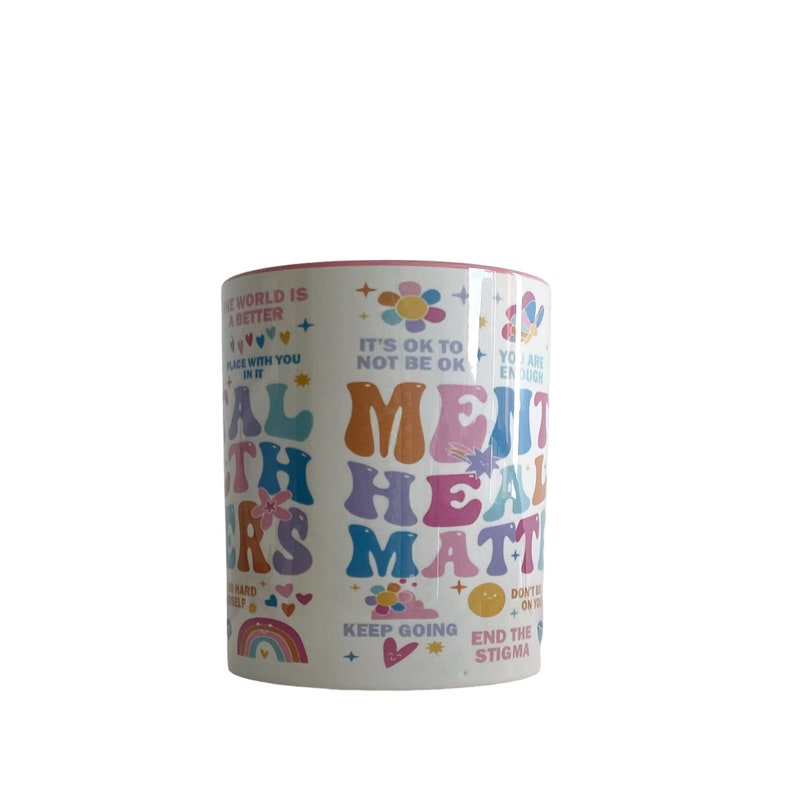 Tasse Kaffeetasse Mental health matters Geschenk Freundin Kollegin Kaffeebecher physische Gesundheit Affirmation mentale Gesundheit Bild 3