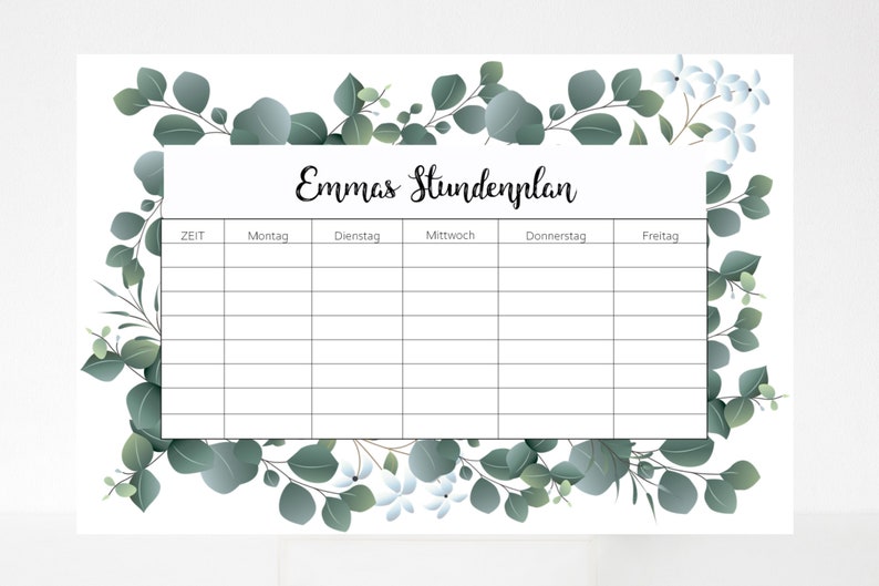 Timetable personalized Eucalyptus image 1