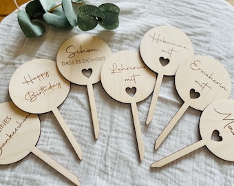 Plant marker - flower marker - gift - kindergarten teacher - midwife - birthday farewell gift thank you - mom - Mother's Day wood