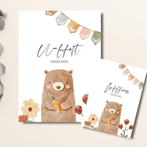 U-boekje cover - set met vaccinatiecertificaat - gepersonaliseerd - cadeau voor geboorte - doop - cadeau - gepersonaliseerd U-boekje hoesje