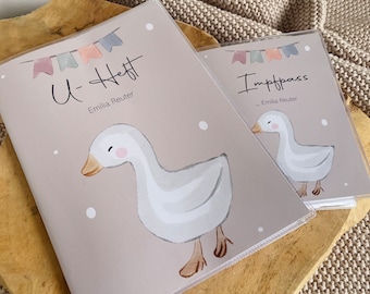 U-booklet cover - set with vaccination certificate - personalized - gift for birth - baptism - gift - personalized U-booklet case