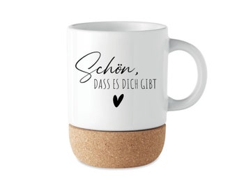 Tasse - Geschenk Freundin - Geschenk Sie - Keramik - personalisiert, Muttertag - Schön, dass es dich gibt - Geschenk Geburtstag