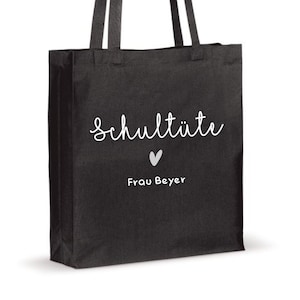 Schültüte Lehrer / Lehrerin - Baumwolltasche mit Bodefalte - Geschenk Einschulung - Abschluss - Prüfung - Geschenkidee - Lehrkräfte
