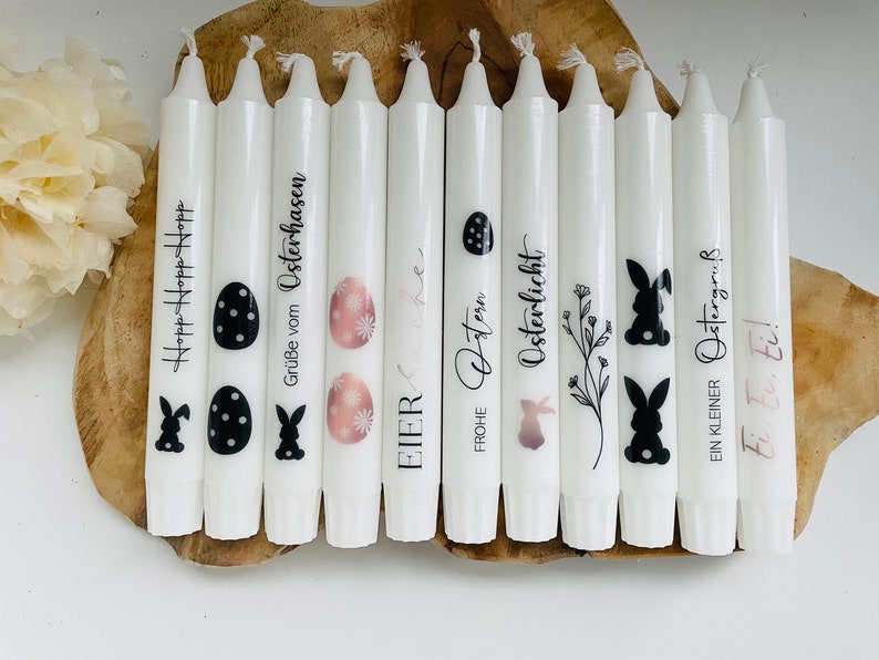 Stick candles Easter candles with saying Easter gift spring souvenirs image 1