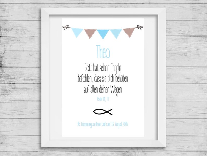 Taufspruch Segenswunsch Taufsprüche Taufgeschenk Kunstdruck Patenbrief