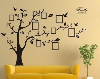 3D Acrylic Family Tree Photo Frame Quotes Wall Stickers Art Decals Home Decor