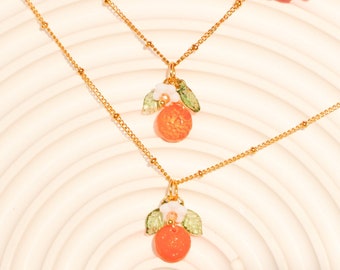 Amalfi orange fruit necklace, glass tangerine necklace, food necklace, fruit necklace, christmas gift, custom necklace, gift for her