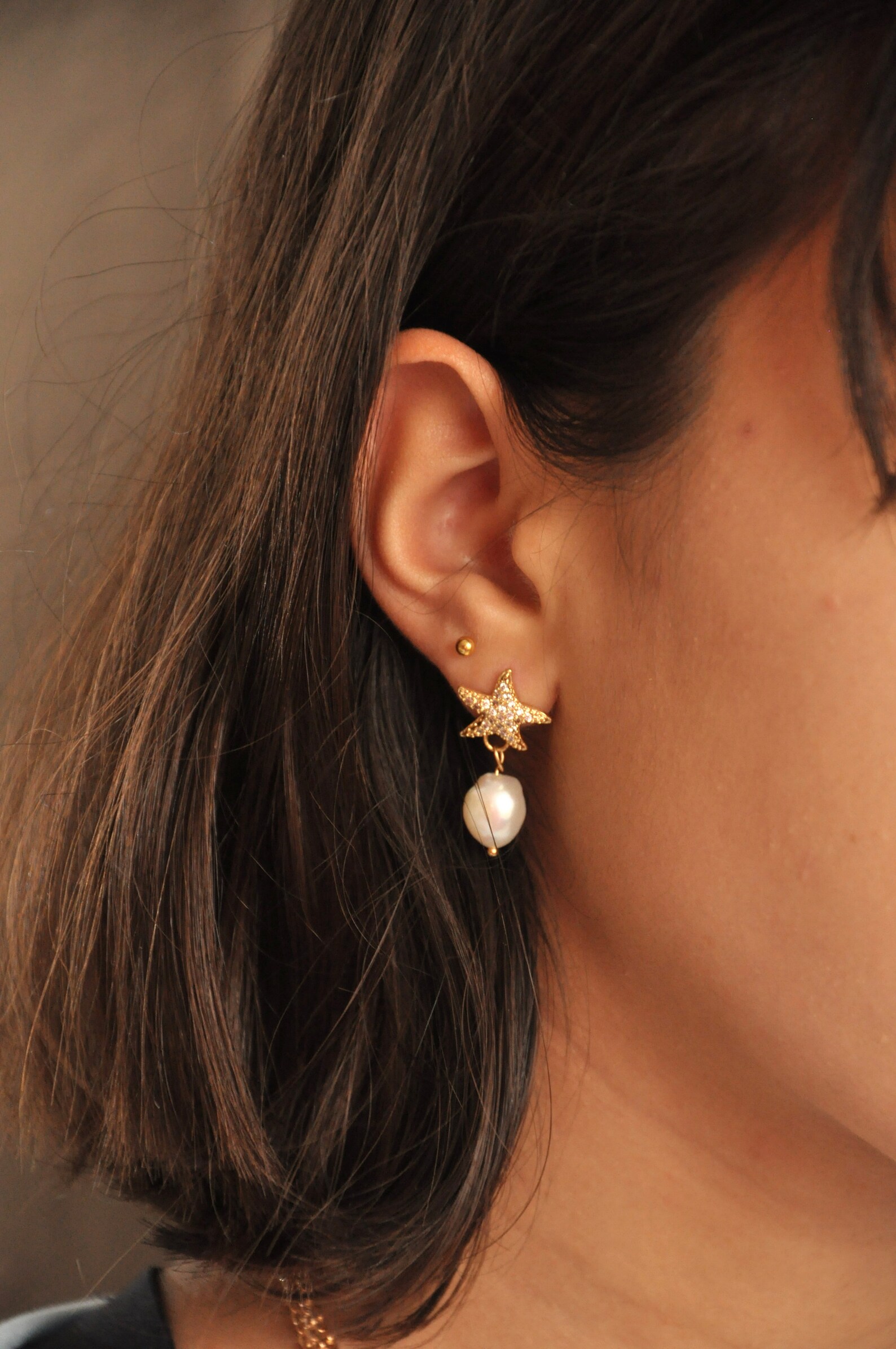 Boucles D'oreilles étoiles De Mer En Or 18 Carats - Occasion
