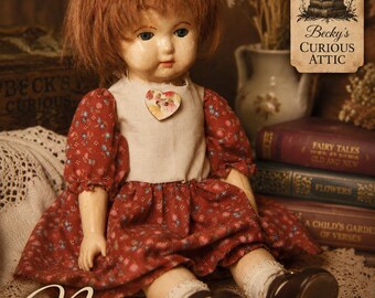Nutmeg – Restored Vintage Composition Doll , Country Cottage Heirloom  Rustic Farmhouse Decor