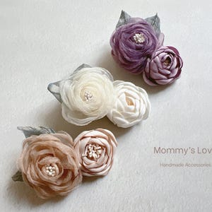 Hair Clip | Toddler Hair Clip | Flower Hair Clip | Girl Hair Clip | Rose Hair Clip | Flower Snap｜Chiffon Flower Clip