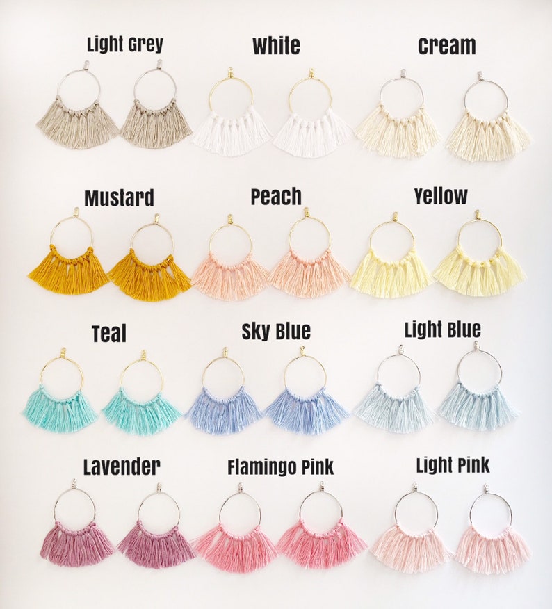 Fan Tassel Earrings Mustard Color Fan Fringe Earrings Etsy