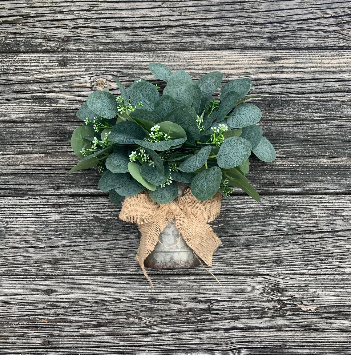 Eucalyptus basket farmhouse wreath front door decor rustic Etsy