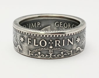 Australia 1 Florin Silver Coin Ring