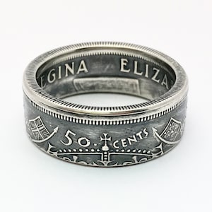 Canada 50 Cent Silver Coin Ring