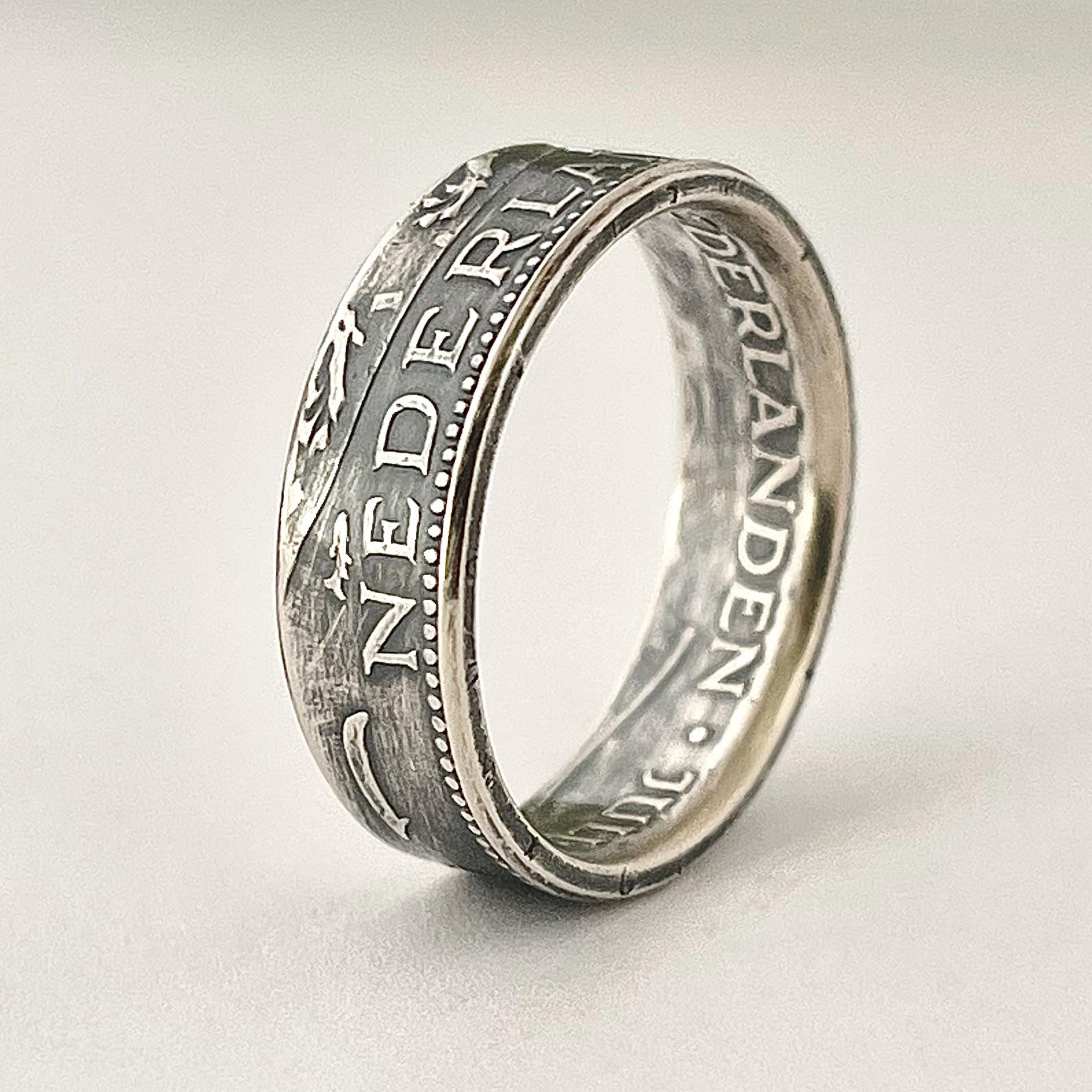 Netherlands 1 Gulden Silver Coin Ring - Etsy