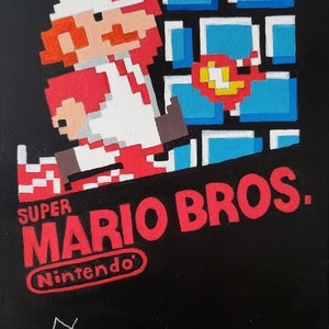 Mario Bros acrylic painting 8x10 (Portrait NES Games)