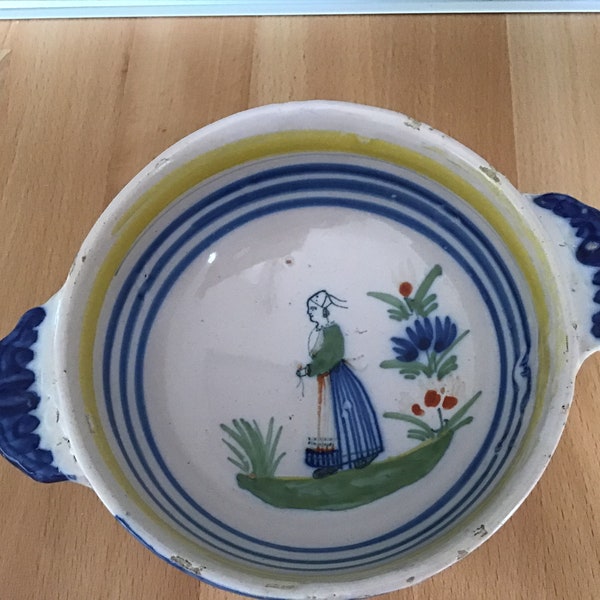 Quimper ceramic porringer