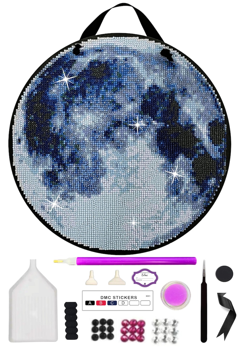 Full Moon Diamond Art Painting Kit, DIY Craft Kit for Adult Beginners image 6