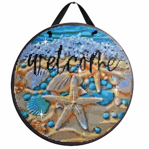 Art diamant coquillages, kit de peinture au diamant, forets ronds 5D, kit de créations manuelles adultes débutants, décoration d&#39;intérieur de maison de plage