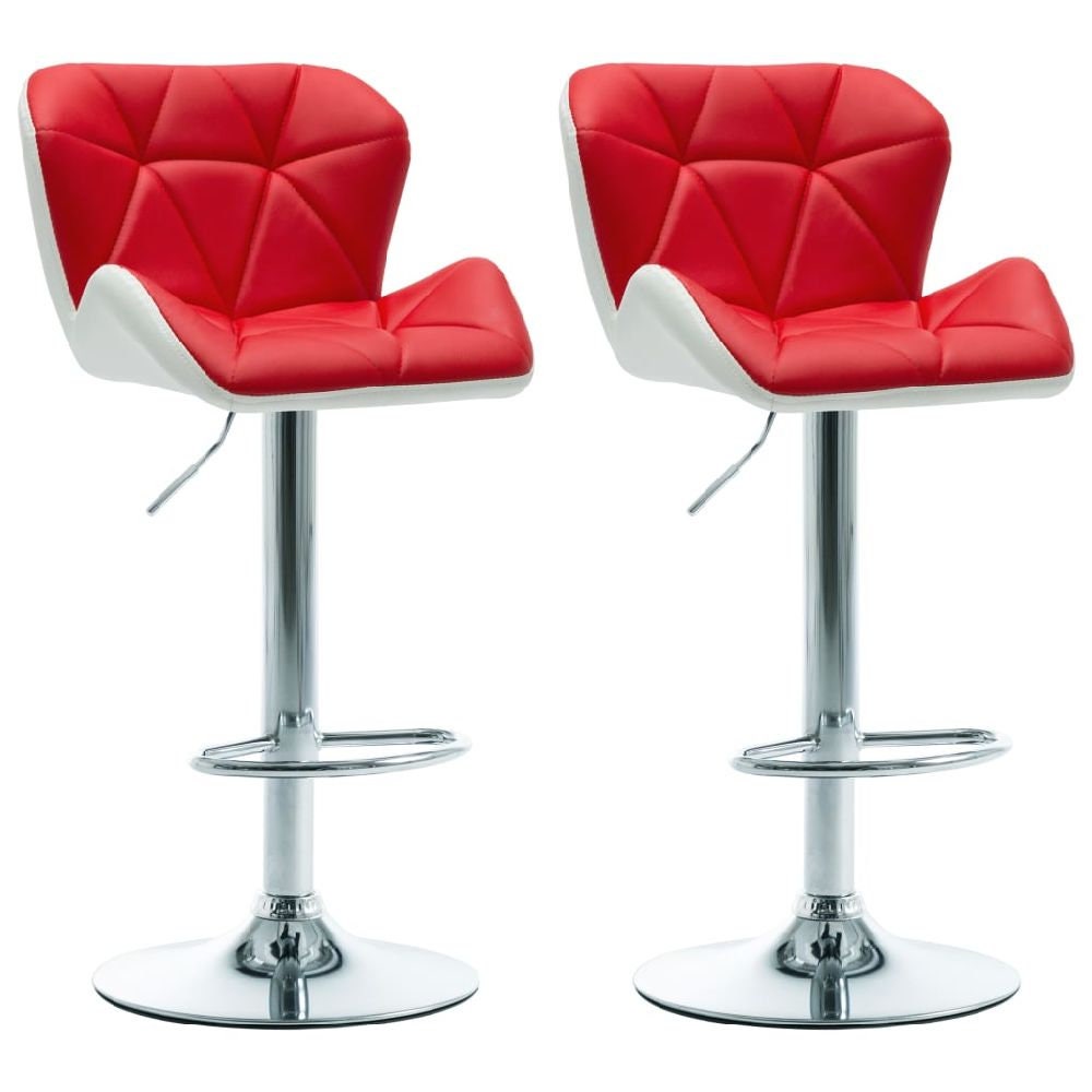 Bar Stools 2 pcs Red Faux Leather Etsy