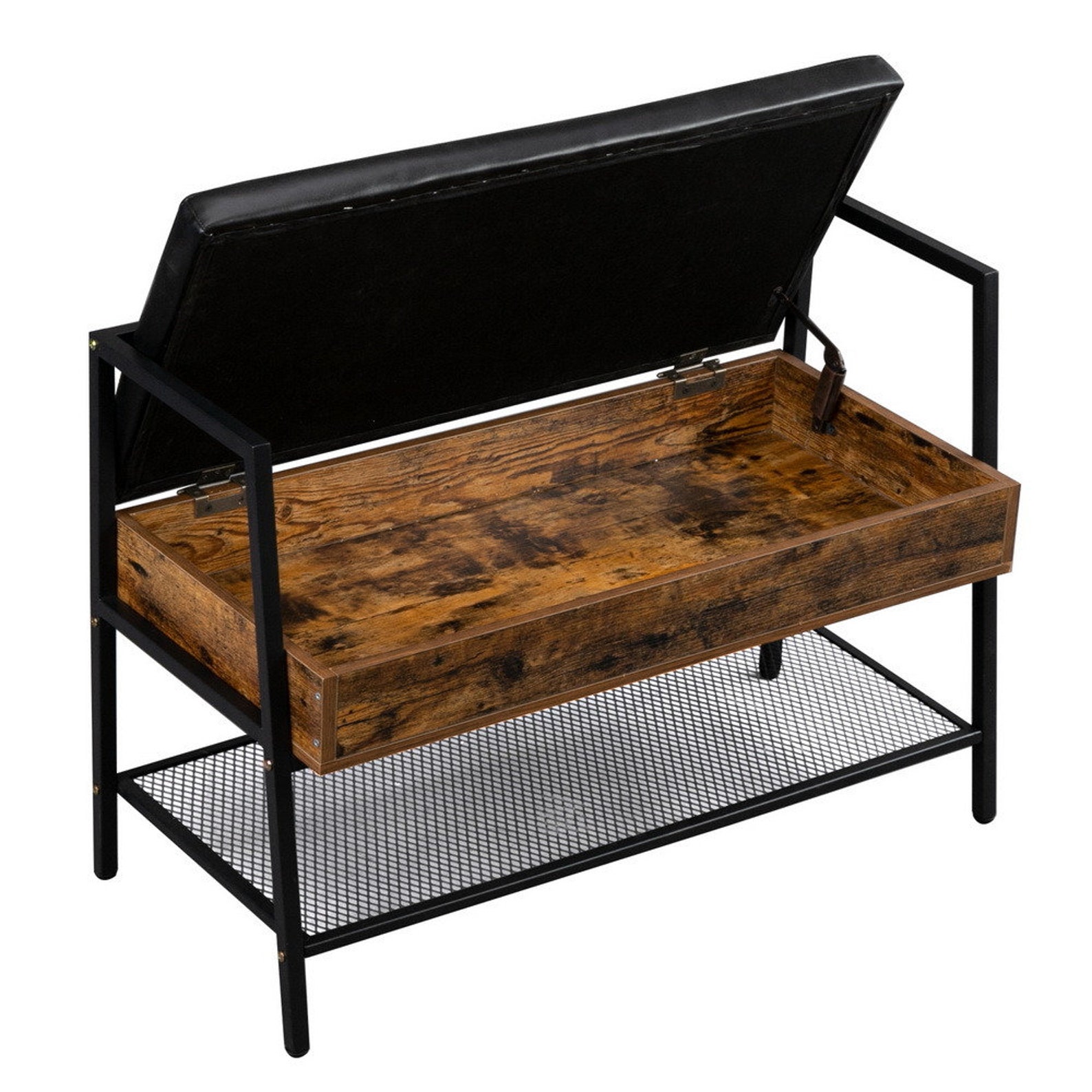 Shoe Storage Bench Industrial Hidden Shoe Rack Bench Etsy