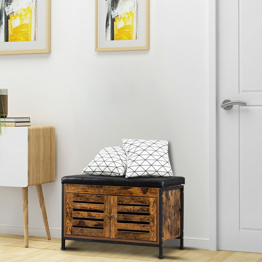 Storage Bench Industrial Shoe Entryway Bench Bed End Stool Etsy