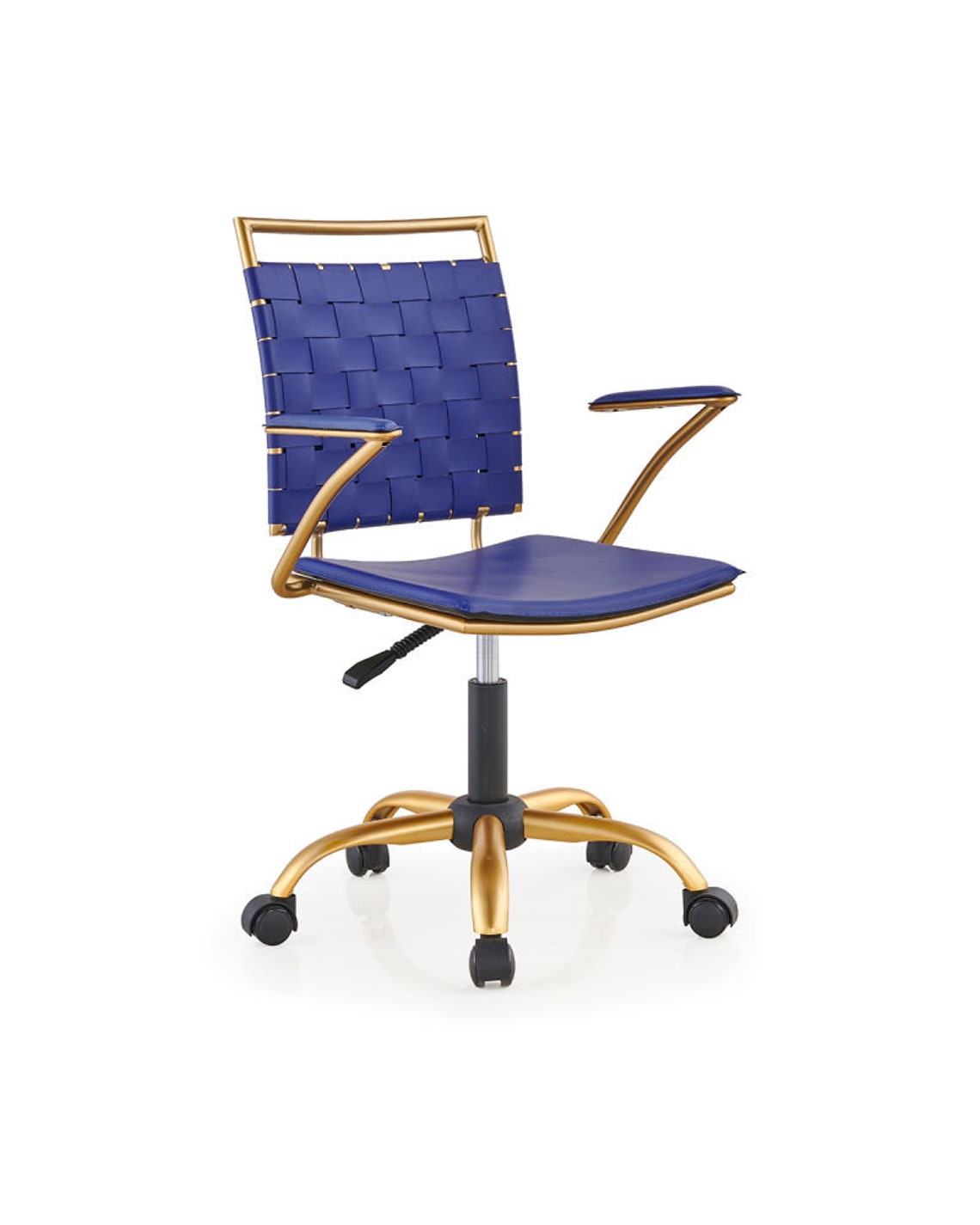 Blue and Gold Office Chair Mid Back Ergonomic Swivel Computer Etsy