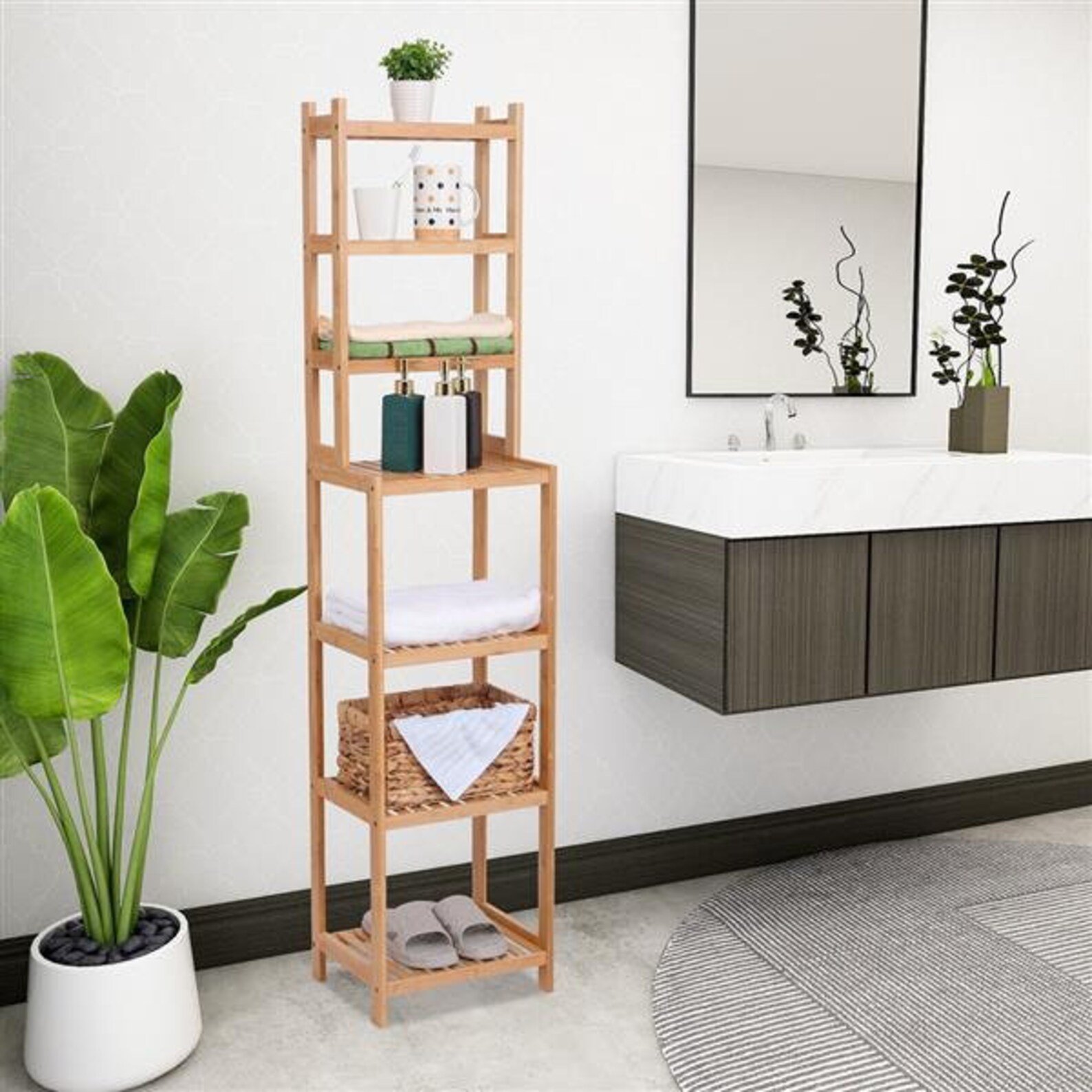 100 Bamboo Bathroom Rack MultiFunctional And Removable Etsy
