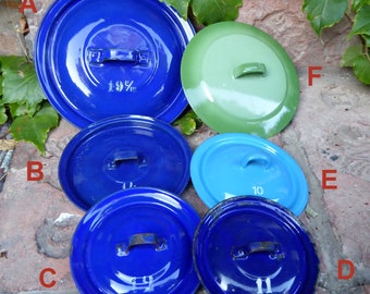 Vintage POT LID blue or green, different diameters, see photos