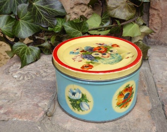 Bensons englische Blechdose mit Mohnblumenmotiven Vintage