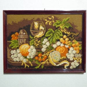Embroidery picture STILL LIFE framed